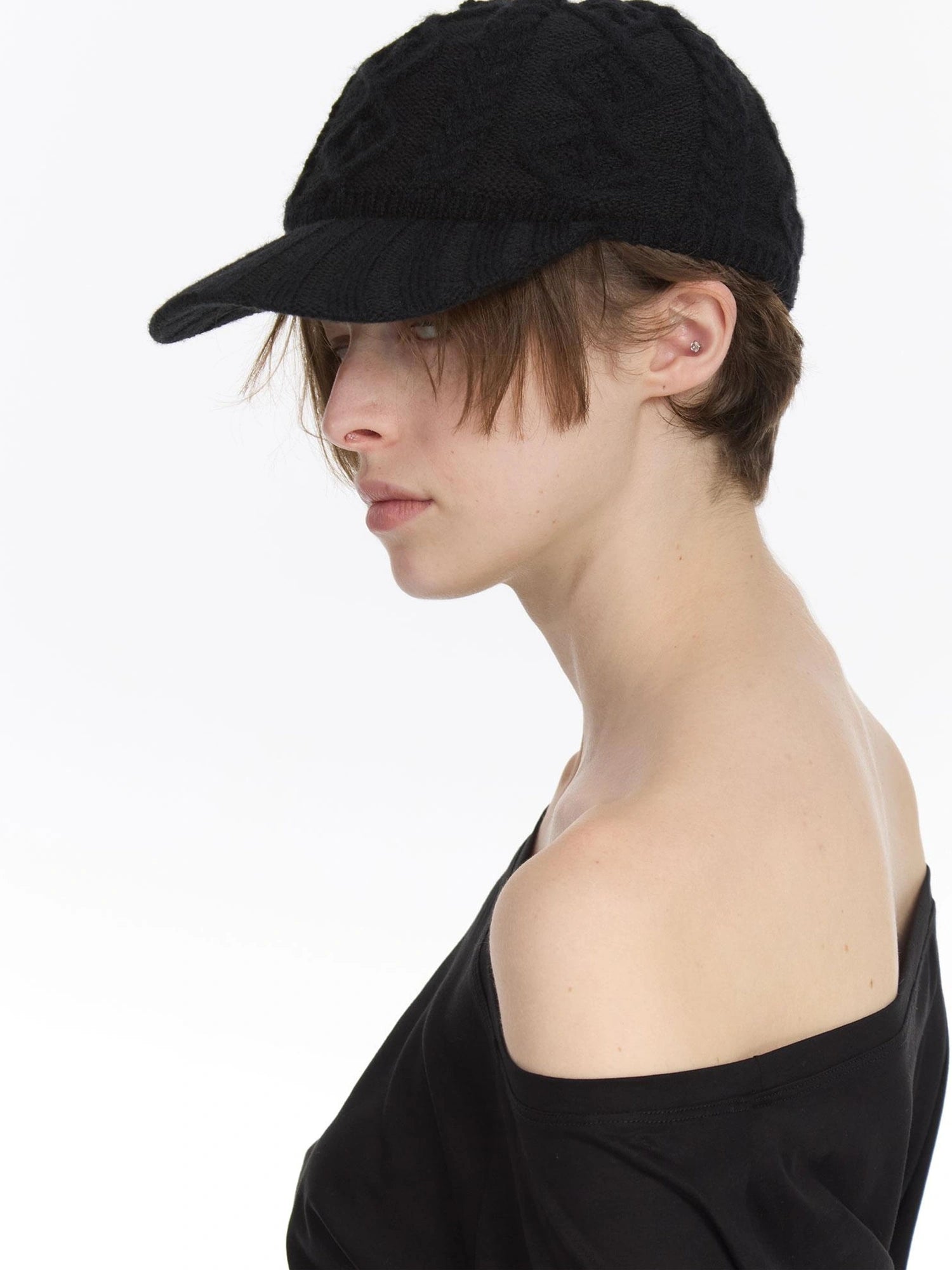 LYUOCHENG Ribbed Knit Equestrian Baseball Cap