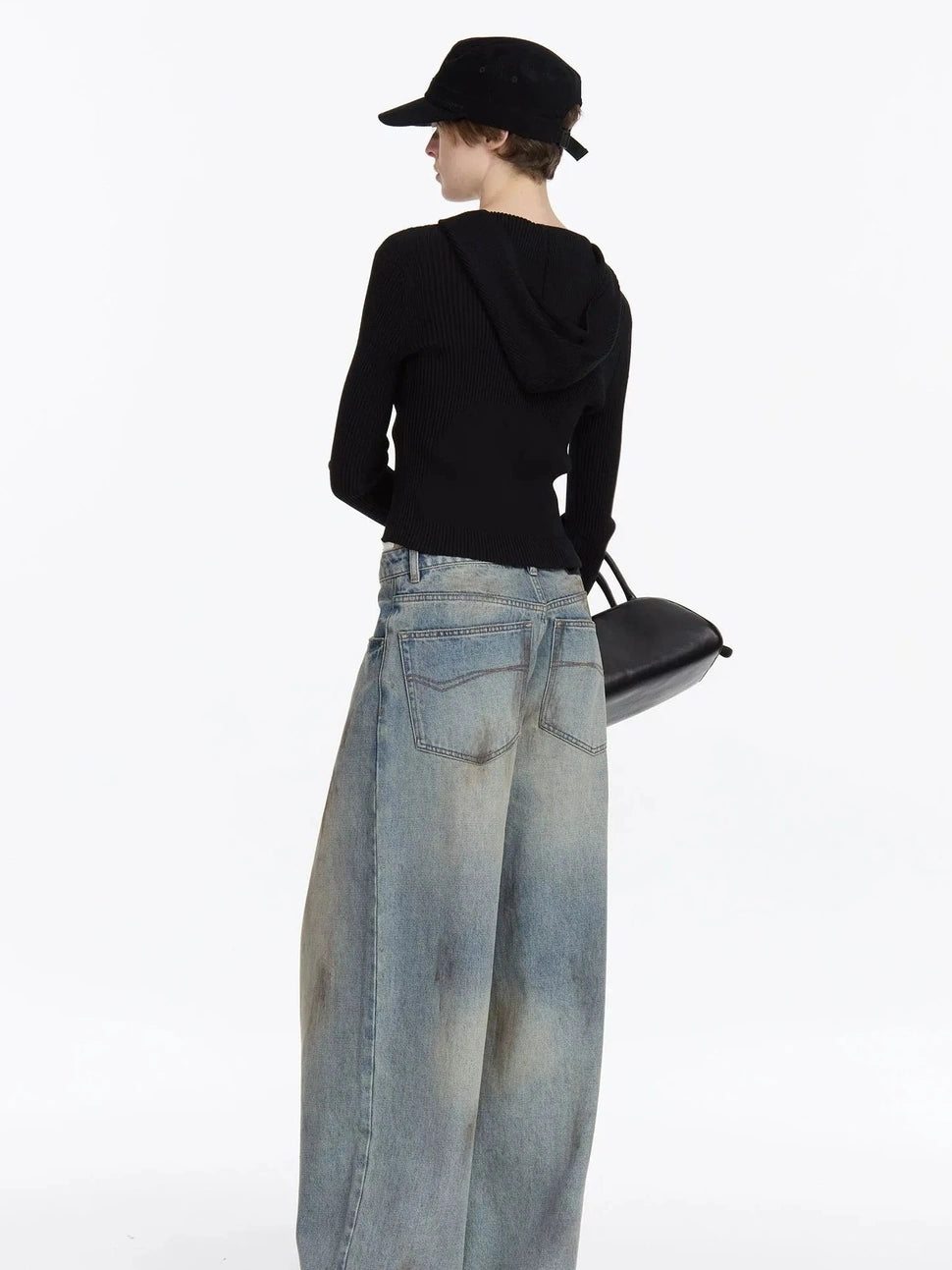 LYUOCHENG Ribbed Knit Zip Hoodie