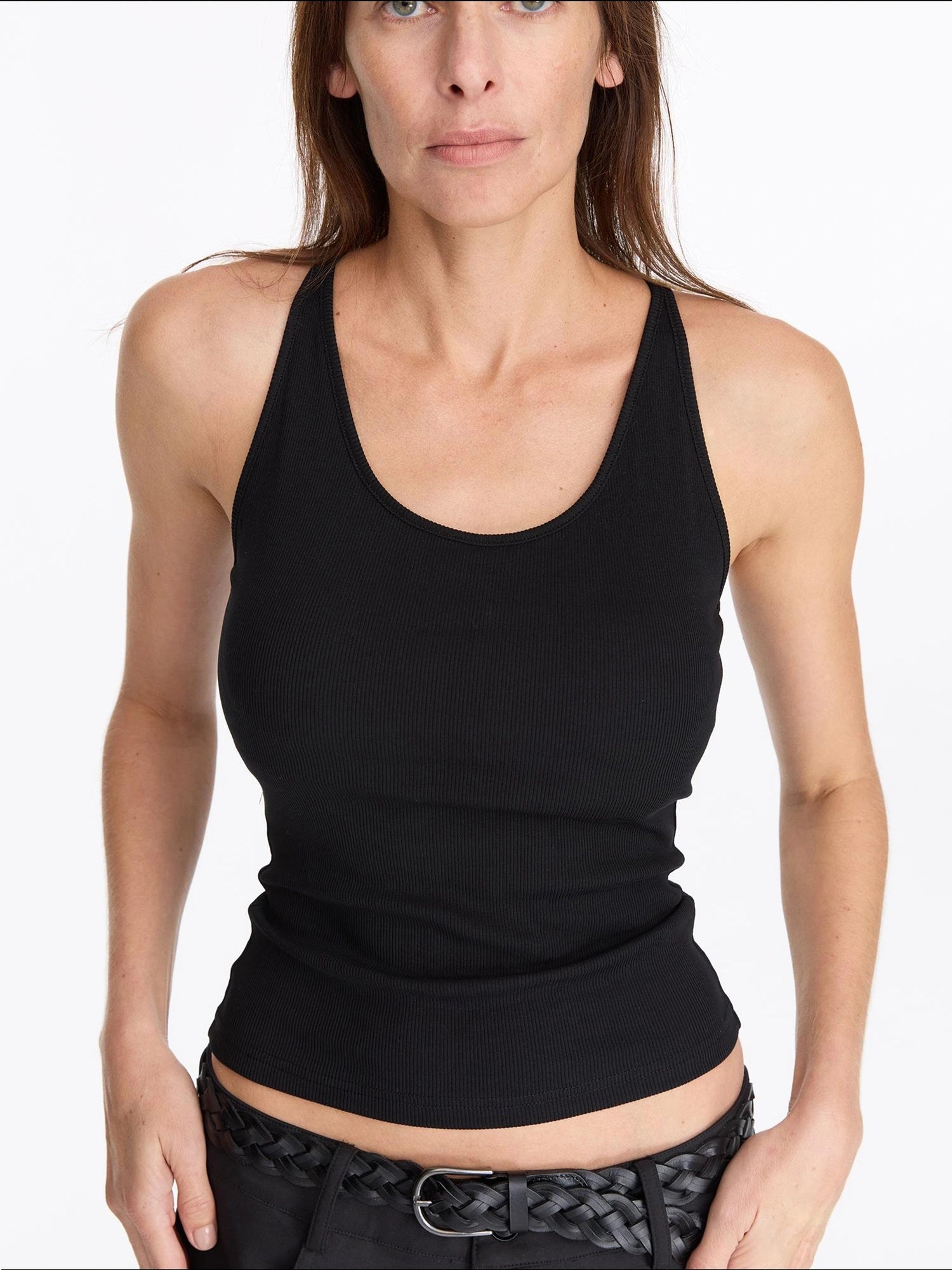 LYUOCHENG Ribbed Tank Top With Built In Bra