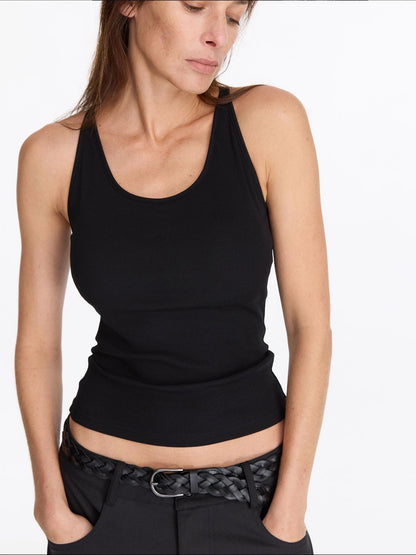LYUOCHENG Ribbed Tank Top With Built In Bra
