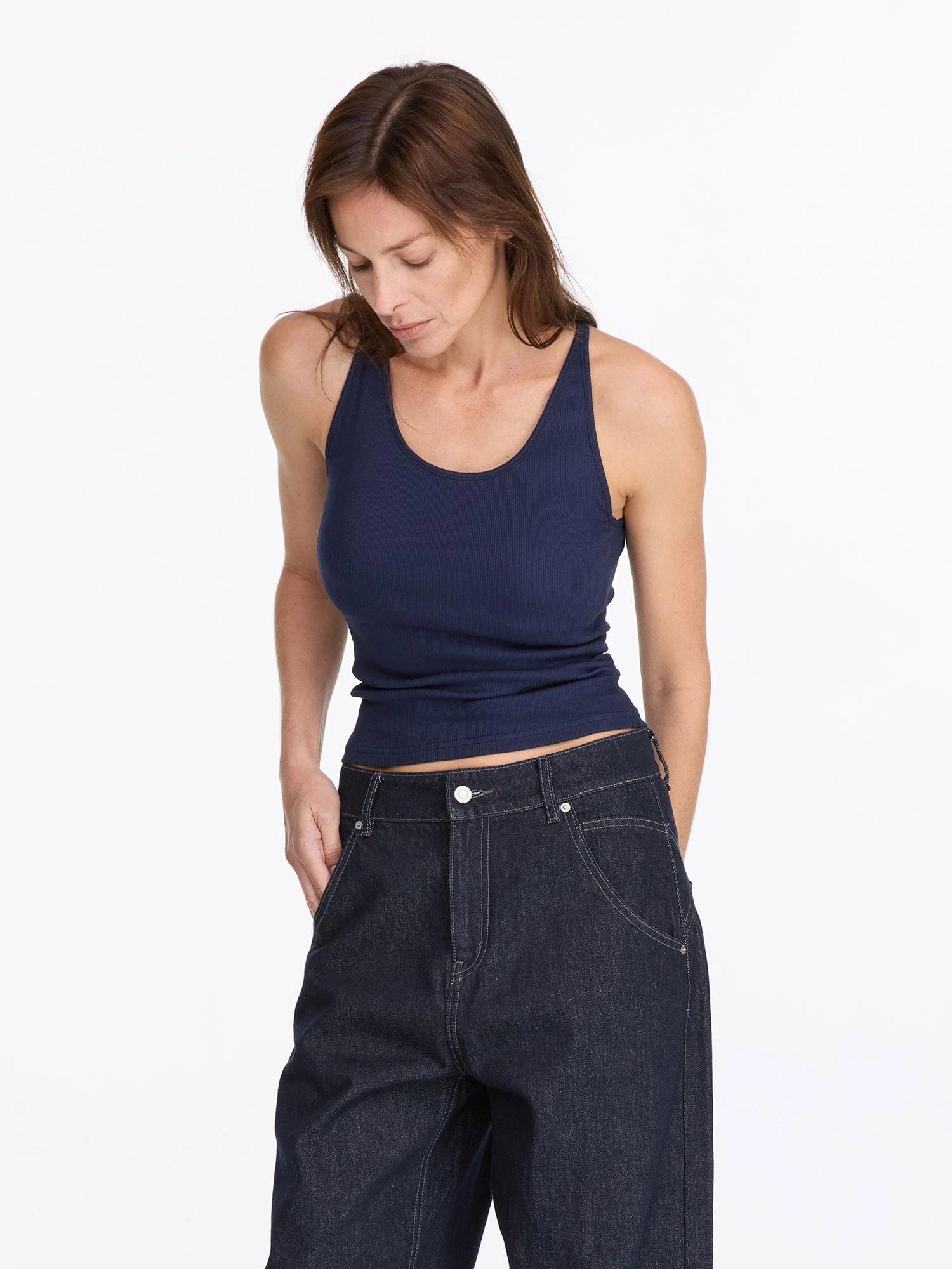 LYUOCHENG Ribbed Tank Top With Built In Bra