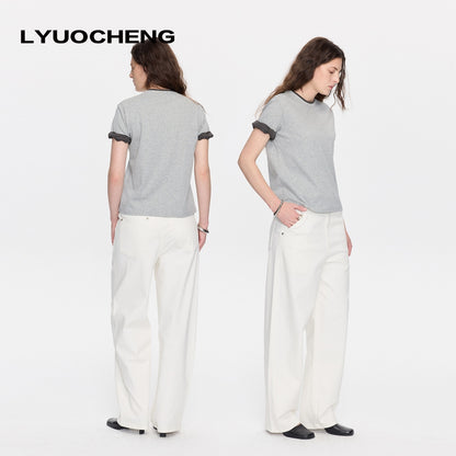 LYUOCHENG_Rolled_Hem_Colorblock_Shirring_Women&
