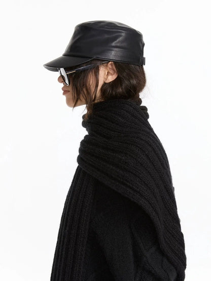 LYUOCHENG Short Brim Pu Equestrian Hat