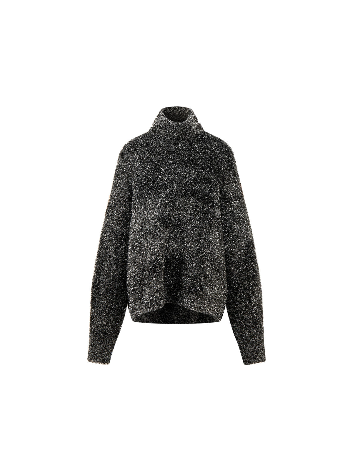 LYUOCHENG_Silver_Glitter_Stripe_High_Neck_Oversized_Knit_Sweater_MISSTT