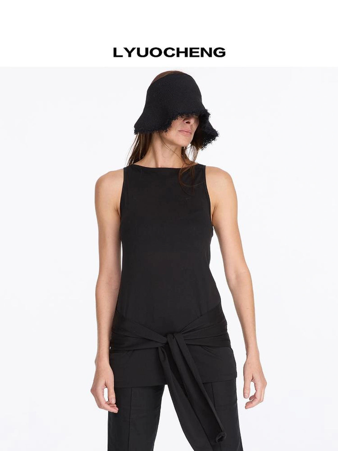 LYUOCHENG Sleeve Tie Cami Top In Cool Tencel Blend