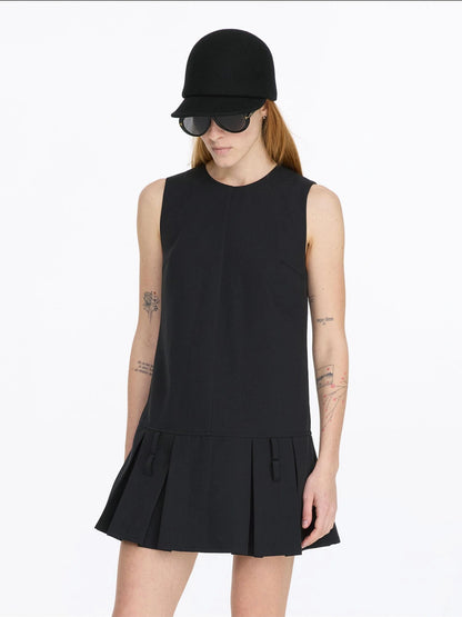 LYUOCHENG Sleeveless Pleated Blazer Dress
