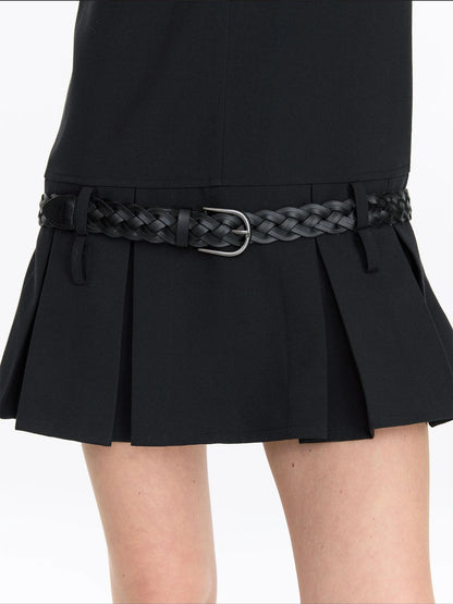 LYUOCHENG Sleeveless Pleated Blazer Dress