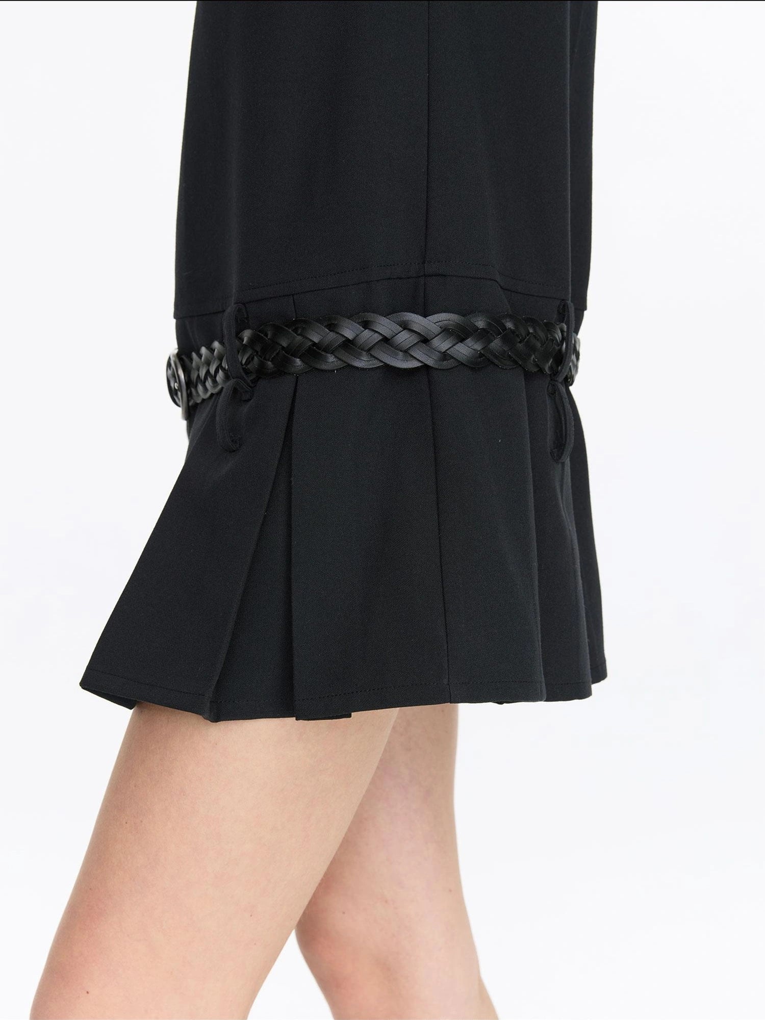 LYUOCHENG Sleeveless Pleated Blazer Dress