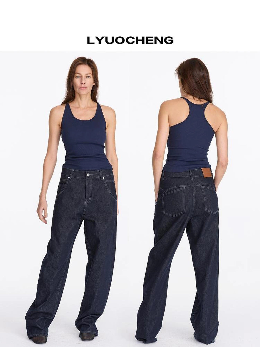 LYUOCHENG Sleeveless Ribbed Tank Top With Built In Bra