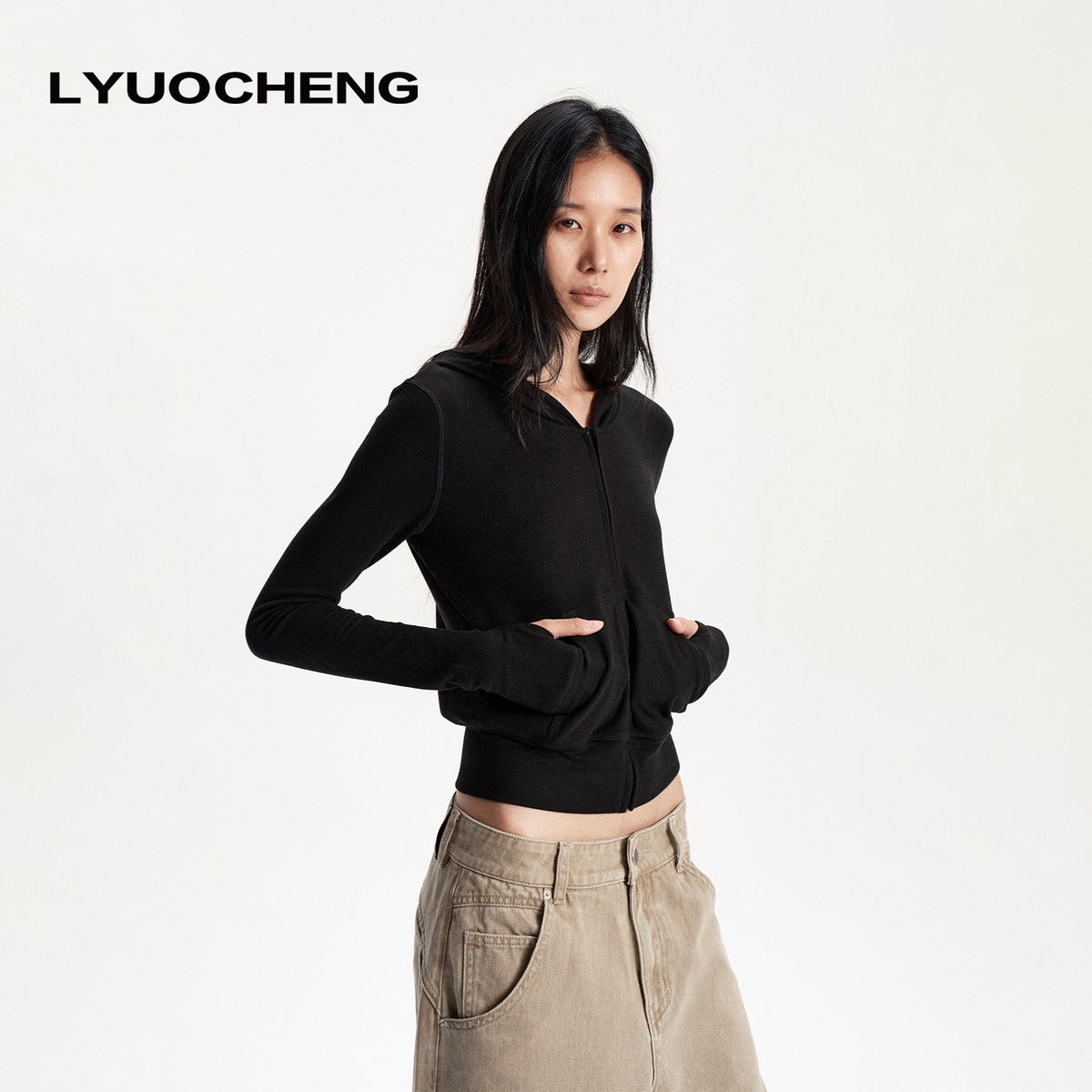 LYUOCHENG_Slim_Fit_Solid_Fleece_Lined_Women&