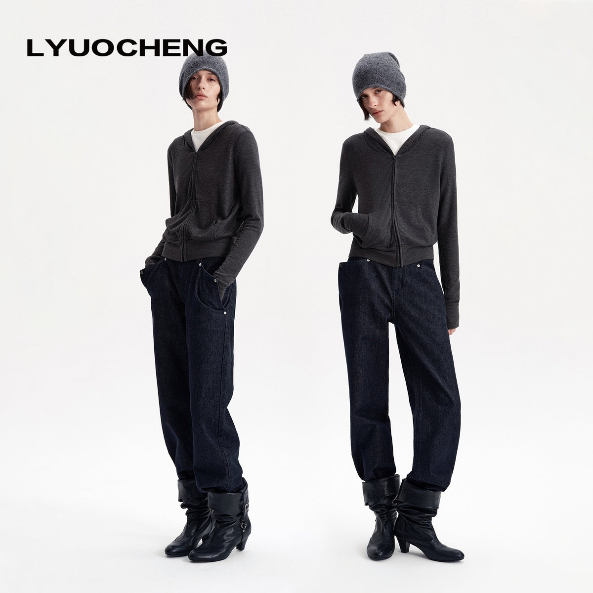 LYUOCHENG_Slim_Fit_Solid_Fleece_Lined_Women&