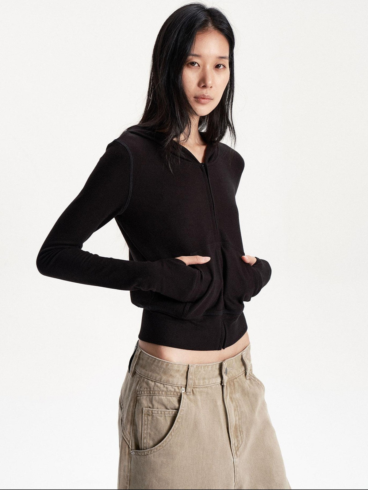 LYUOCHENG Slim Fit Solid Fleece Lined Women&