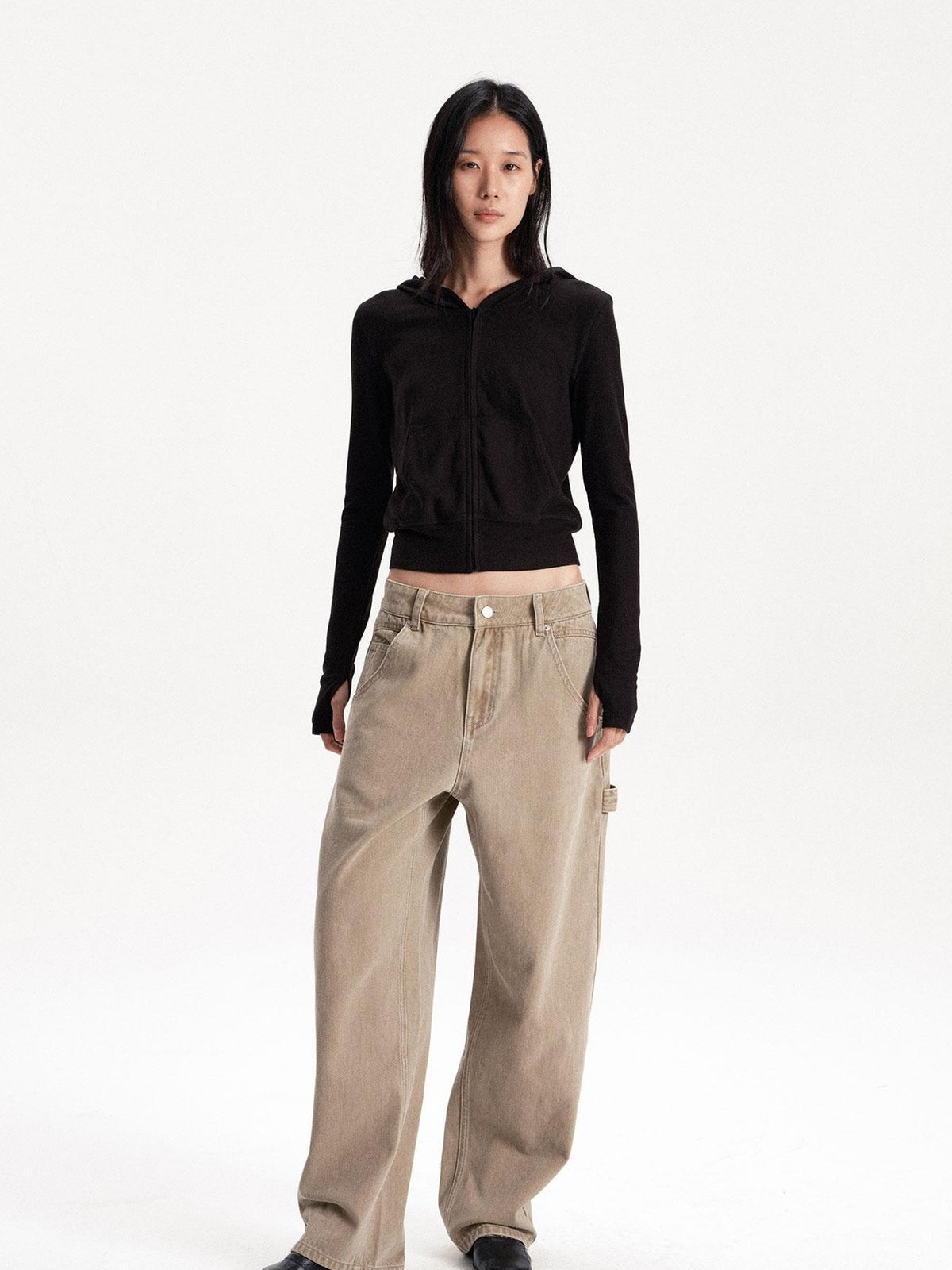 LYUOCHENG Slim Fit Solid Fleece Lined Women&
