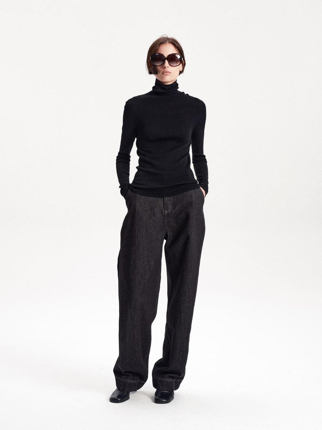 LYUOCHENG Slim Minimalist Knit Wool Blend Long Sleeve Women&