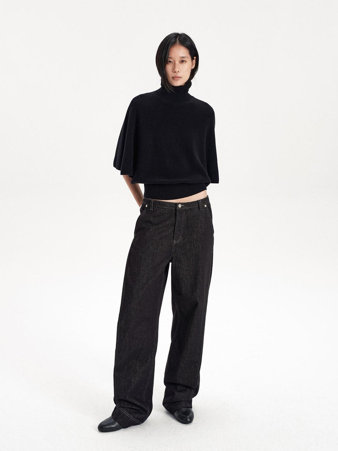 LYUOCHENG Soft Knit A Line Cape 100 Wool Women&