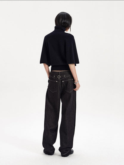 LYUOCHENG Soft Knit A Line Cape 100 Wool Women&