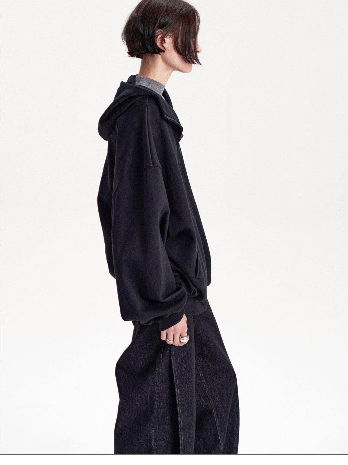 LYUOCHENG Solid Color Loose Drop Shoulder Cotton Women&