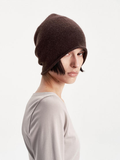 LYUOCHENG Solid Color Round Top Cashmere Wool Blend Women&