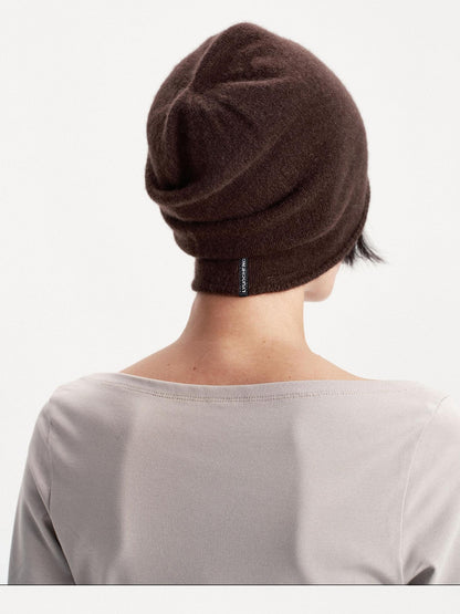 LYUOCHENG Solid Color Round Top Cashmere Wool Blend Women&