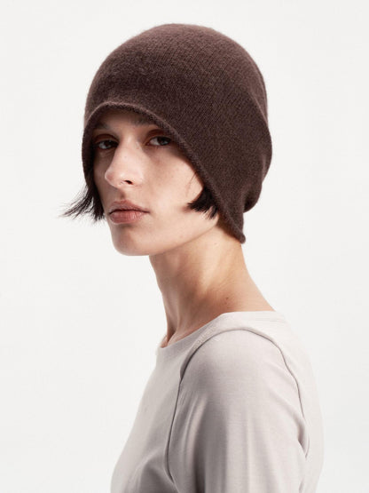 LYUOCHENG Solid Color Round Top Cashmere Wool Blend Women&