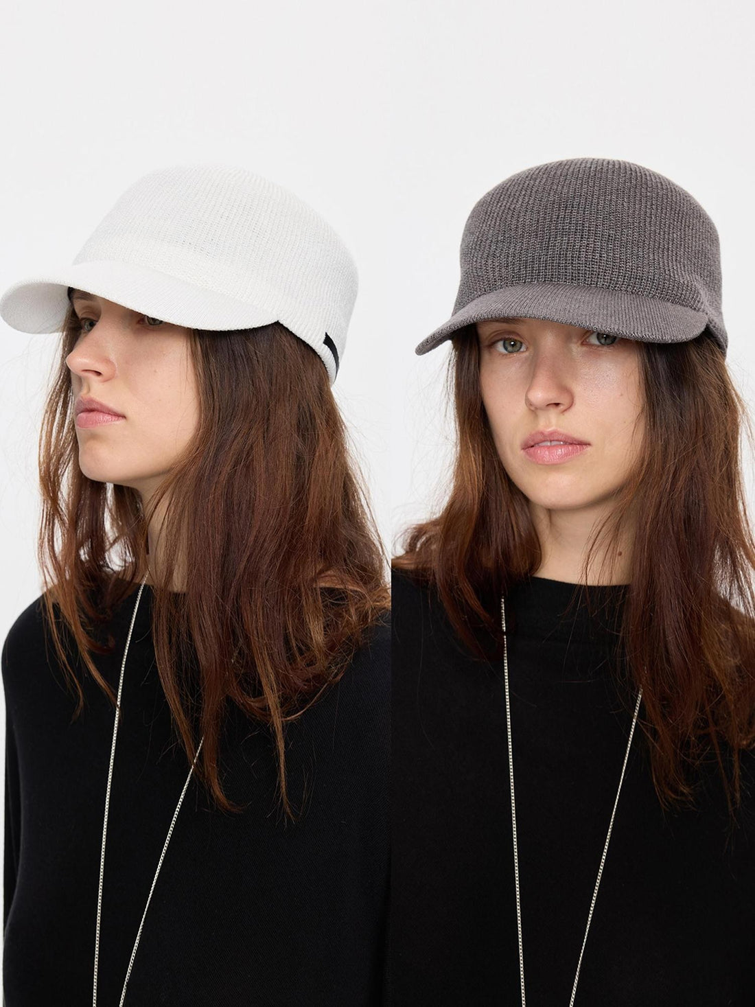 LYUOCHENG Solid Knit Short Brim Curved Brim Equestrian Women&