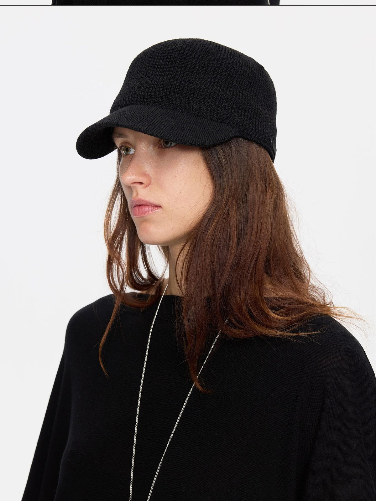 LYUOCHENG Solid Knit Short Brim Curved Brim Equestrian Women&