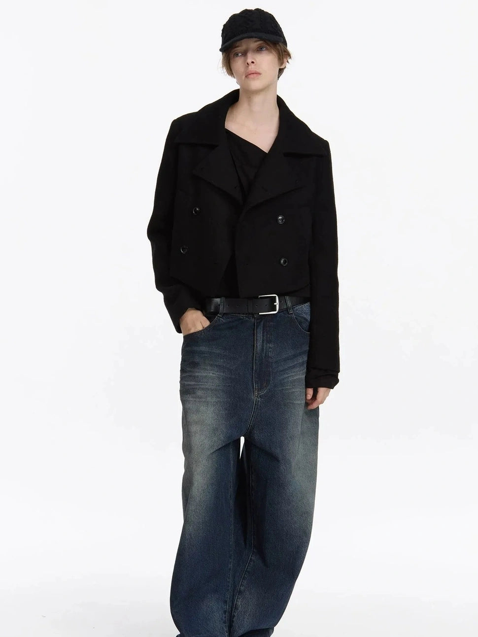 LYUOCHENG Spongy Ribbed Leather Ballet Flats