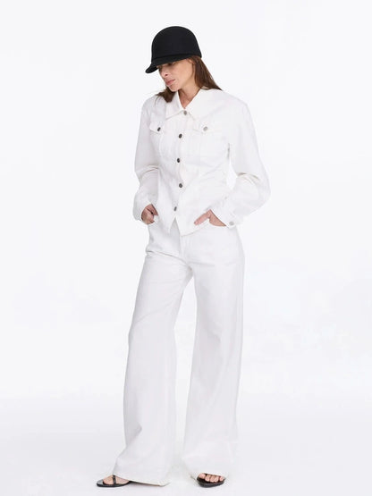 LYUOCHENG Straight Leg White Jeans
