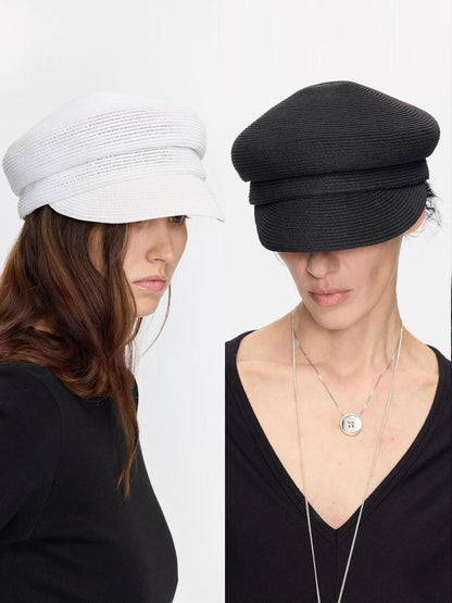 LYUOCHENG Straw Woven Braided Flat Top Rider Adjustable Women&