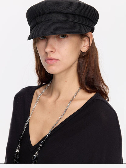 LYUOCHENG Straw Woven Braided Flat Top Rider Adjustable Women&