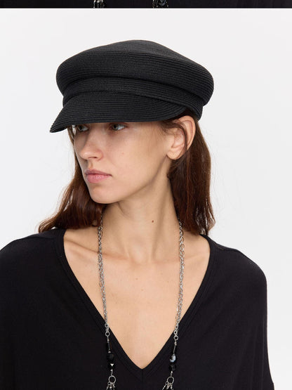 LYUOCHENG Straw Woven Braided Flat Top Rider Adjustable Women&