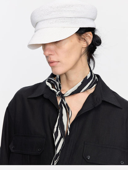 LYUOCHENG Straw Woven Braided Flat Top Rider Adjustable Women&