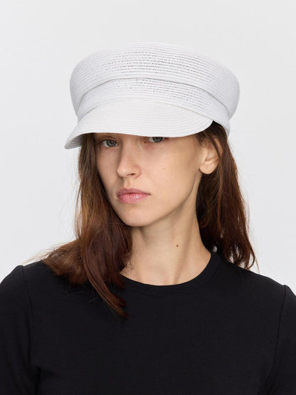 LYUOCHENG Straw Woven Braided Flat Top Rider Adjustable Women&