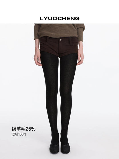 LYUOCHENG Stretch Wool Blend Tights