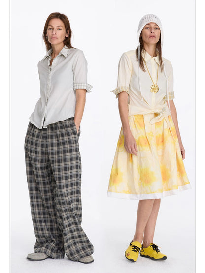LYUOCHENG Striped Color Block Short Sleeve Shirt