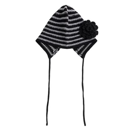 LYUOCHENG_Striped_Knit_Bonnet_With_Detachable_Flower_MISSTT