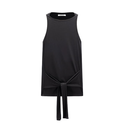 LYUOCHENG_Summer_Tencel_Sleeveless_Tie_Waist_Top_MISSTT