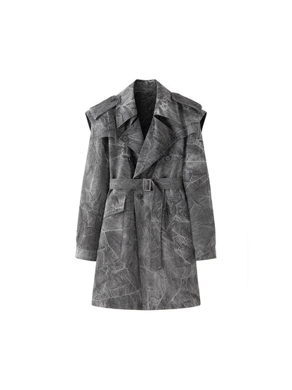 LYUOCHENG Textured Double Breasted Mid Length Notched Lapel Women&