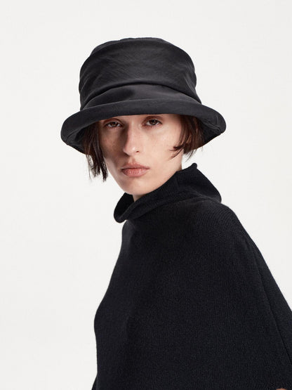 LYUOCHENG Textured Pleated Wide Brim Bucket Women&