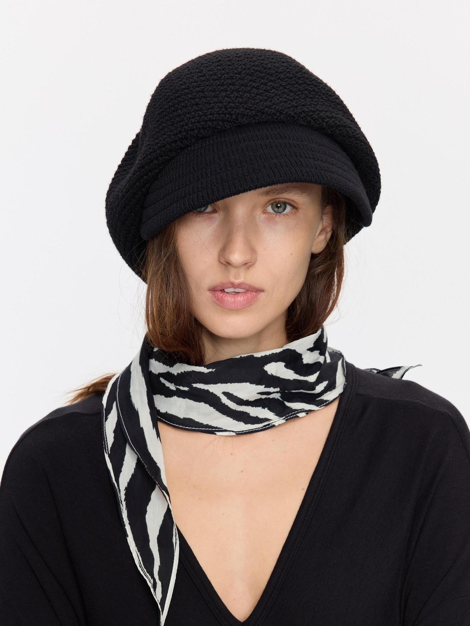 LYUOCHENG Textured Twill Adjustable Slouchy Beanie Women&