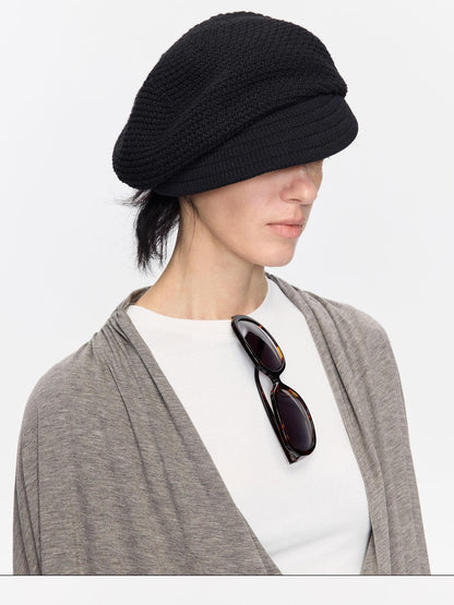 LYUOCHENG Textured Twill Adjustable Slouchy Beanie Women&