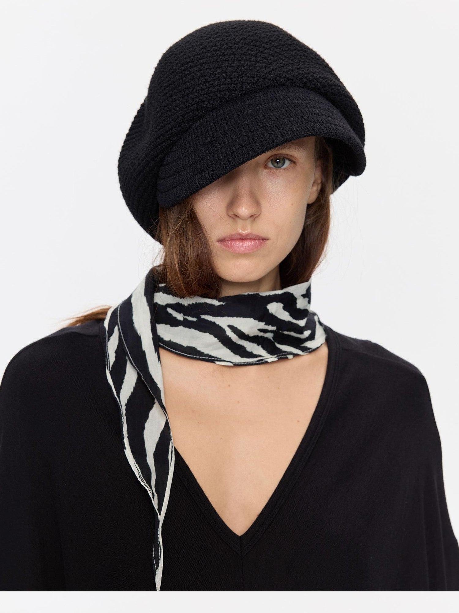 LYUOCHENG Textured Twill Adjustable Slouchy Beanie Women&