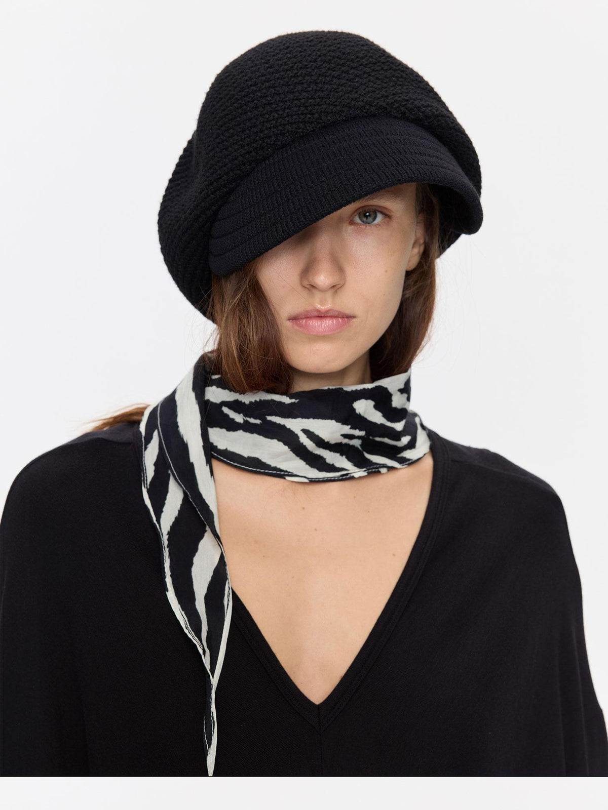 Textured Twill Adjustable Slouchy Women&