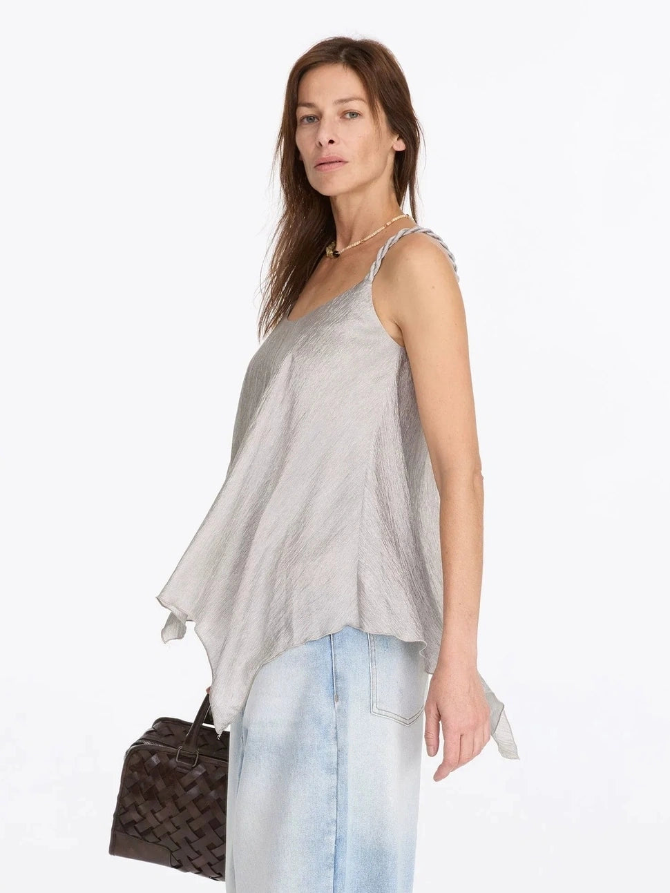 LYUOCHENG Twisted Neck Champagne Acetate Camisole