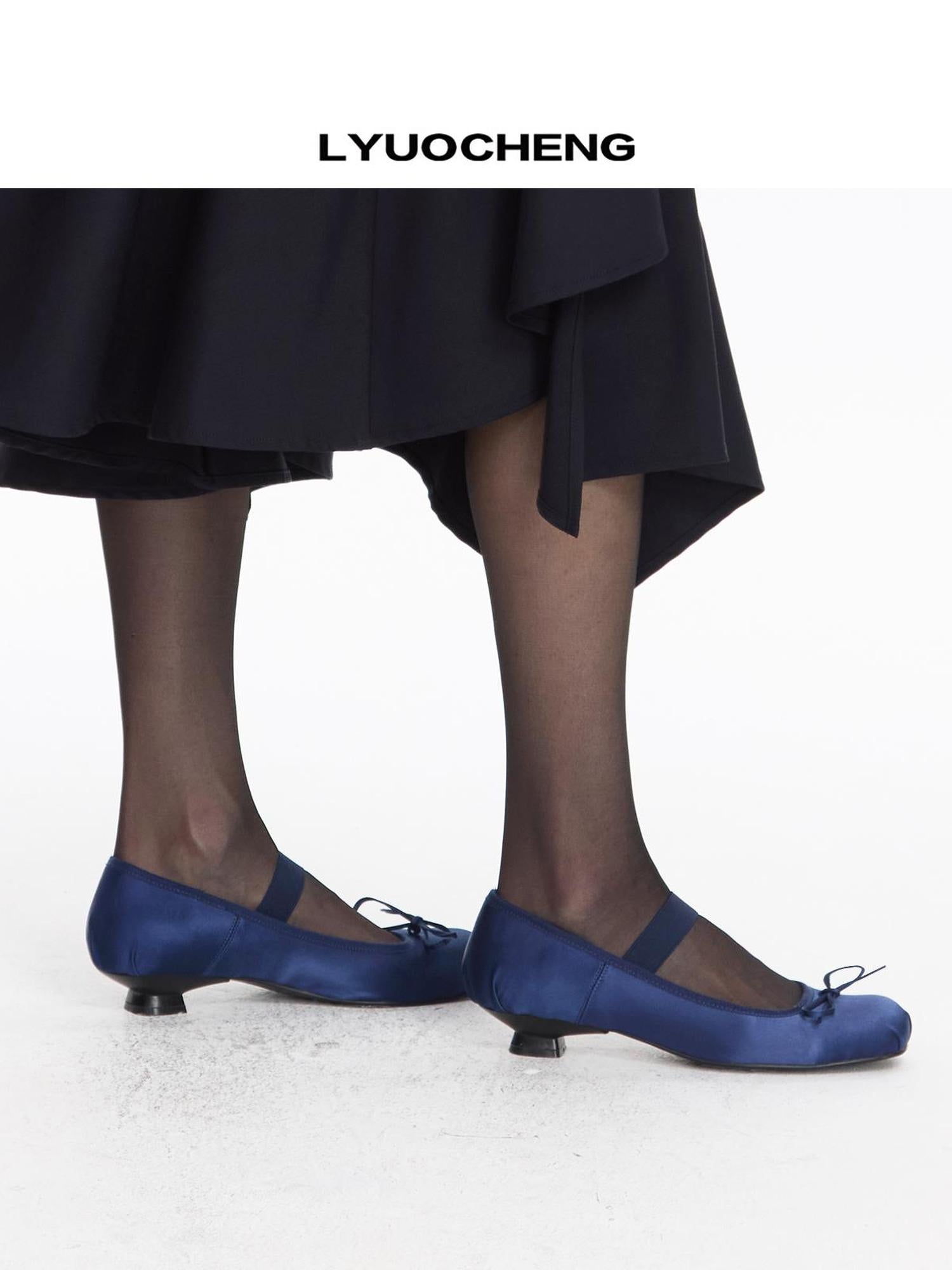 LYUOCHENG Two Tone Ballet Mary Jane Flat Shoes