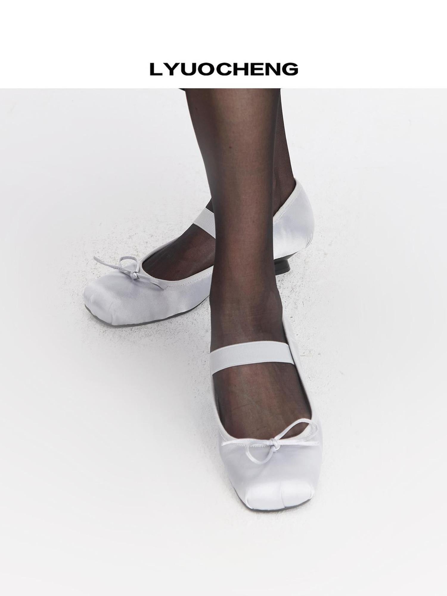 LYUOCHENG Two Tone Ballet Mary Jane Flat Shoes