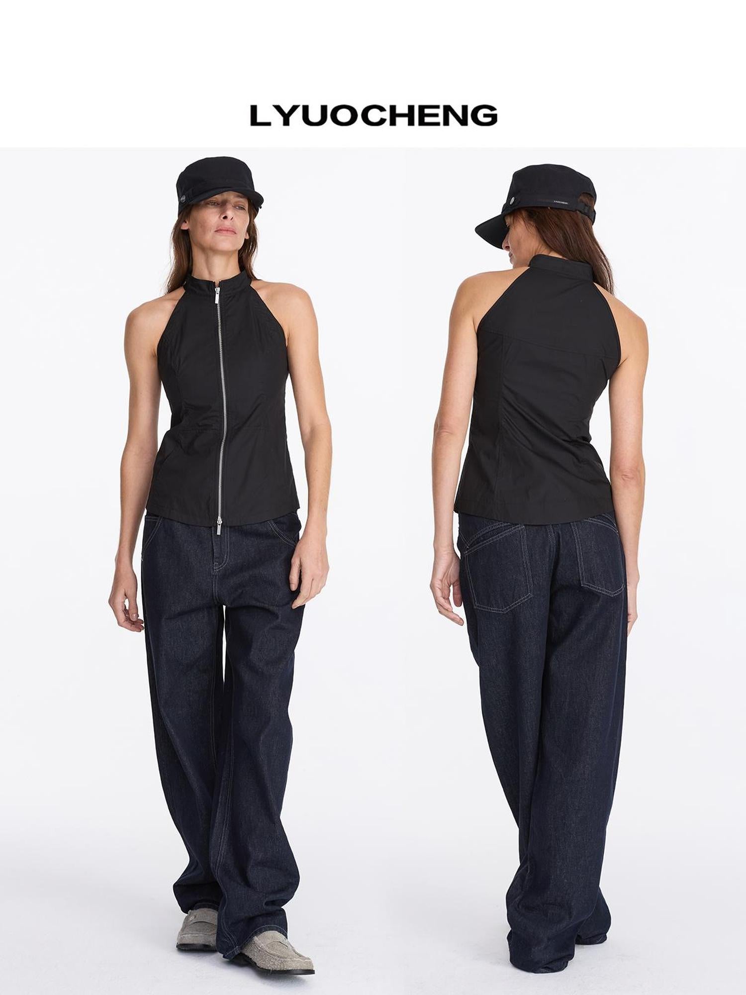 LYUOCHENG Two Way Detachable Zip Jacket