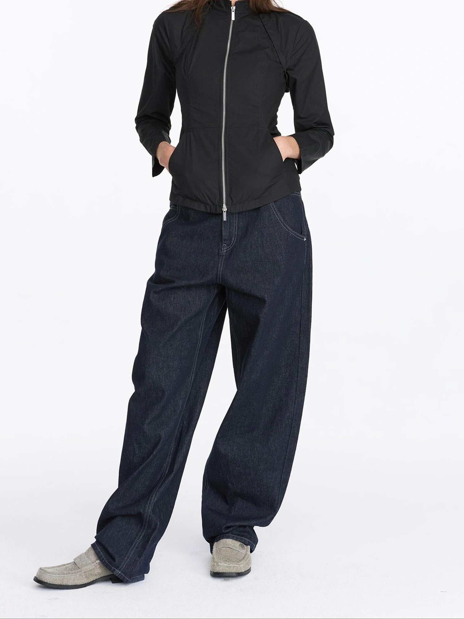 LYUOCHENG Two Way Detachable Zip Jacket
