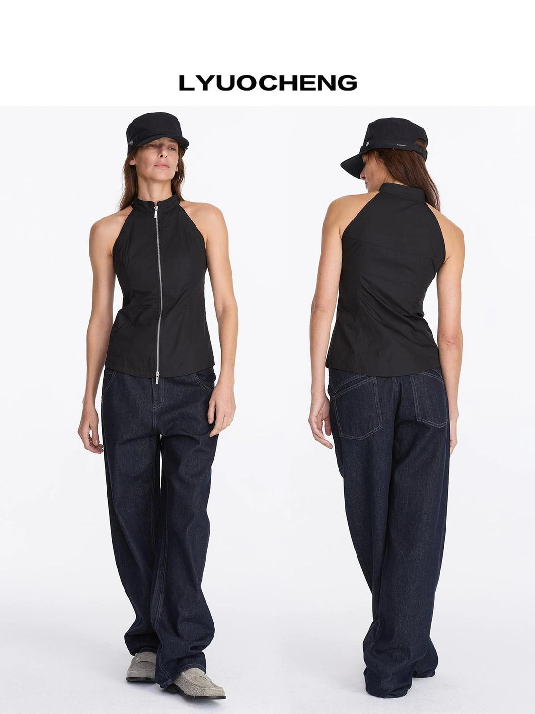 LYUOCHENG Two Way Detachable Zipper Jacket