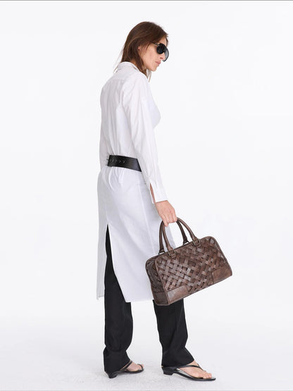 V-Neck Long Sleeve Slim Fit Irregular Cool Touch Shirt Dress
